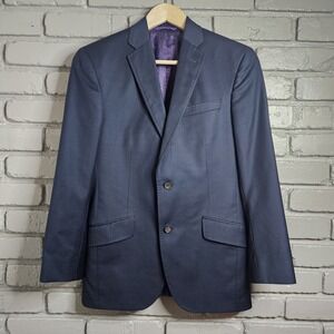 Ted Baker London Endurance Jones Mens Blazer 36S Blue Wool Sport Coat Jacket
